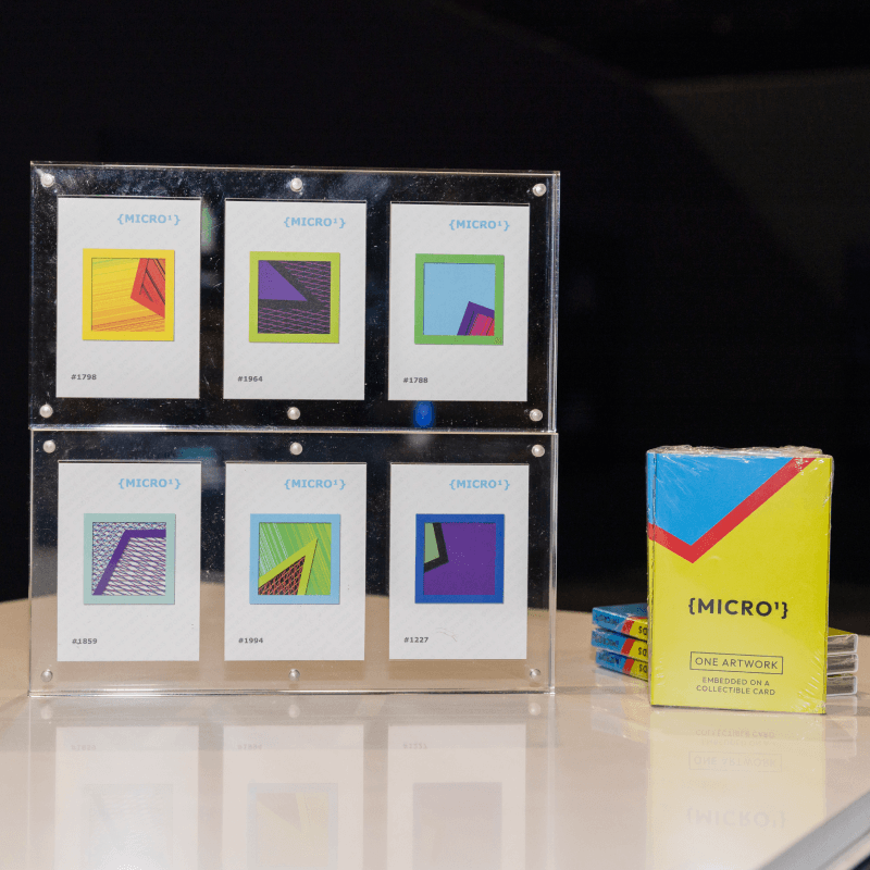 Micro¹ artworks in collectible cards with colorful packaging